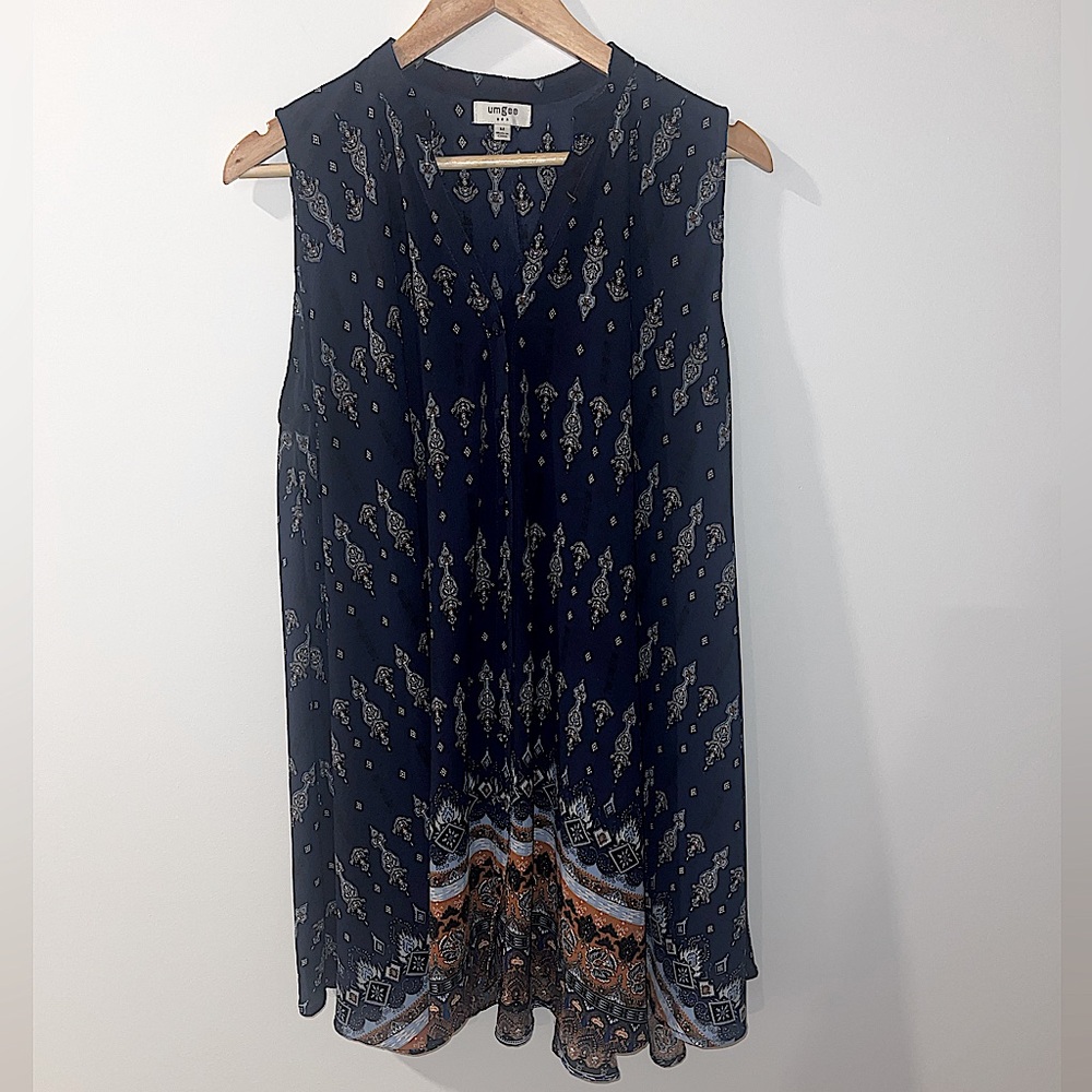 Umgee Blue and Brown Swing Dress